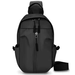 NEW Sling Bag for Men, Fashion Nylon Crossbody Bag, Multi Pocket Chest Bag-Black